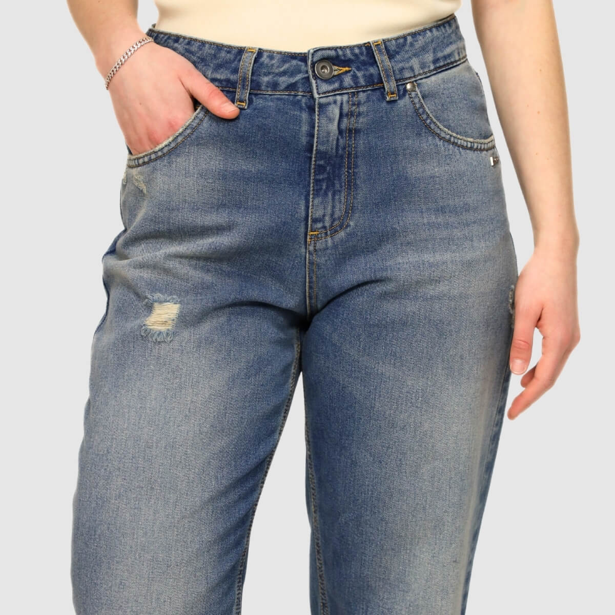 BERNA JEANS MOM FIT 263003 LAVAGGIO MEDIO