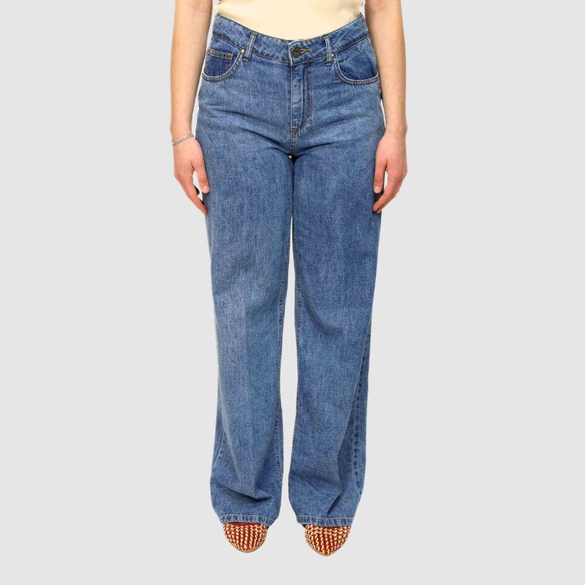BERNA JEANS WIDE LEG 263004 LAVAGGIO MEDIO