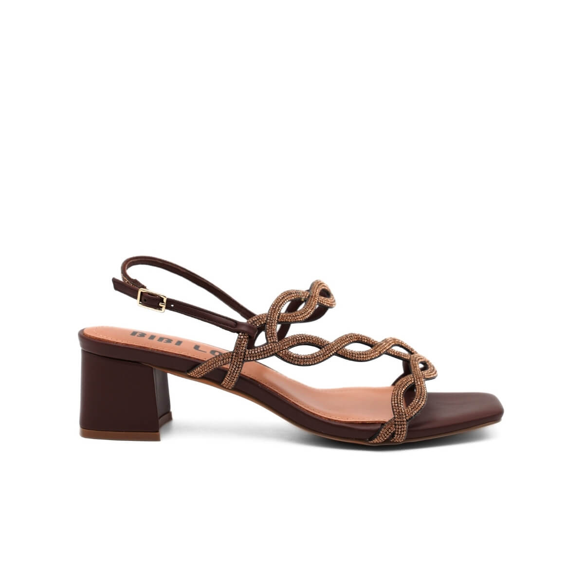 BIBI LOU SANDALO TACCO 889 GLITTER MARRONE