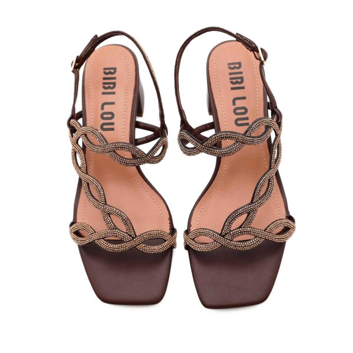 BIBI LOU SANDALO TACCO 889 GLITTER MARRONE