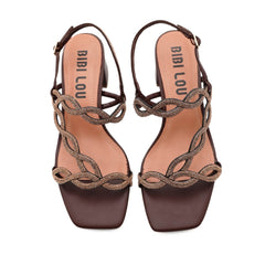 BIBI LOU SANDALO TACCO 889 GLITTER MARRONE