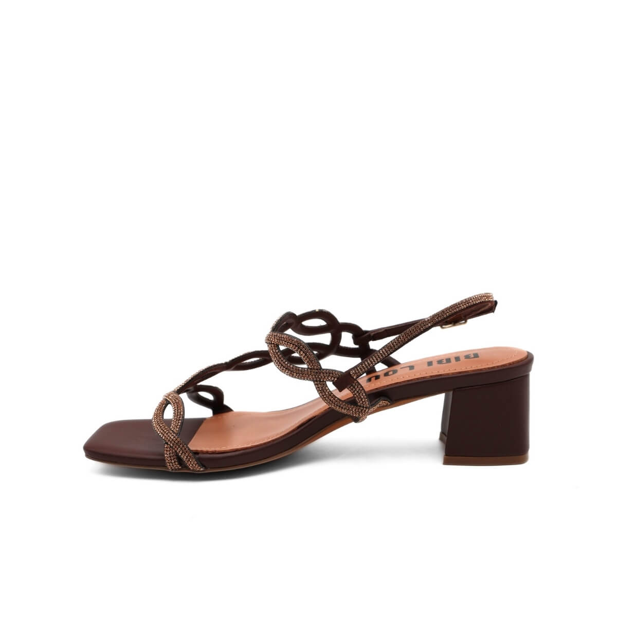 BIBI LOU SANDALO TACCO 889 GLITTER MARRONE