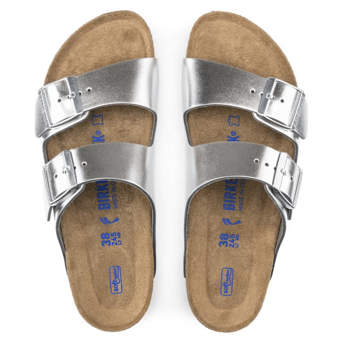 BIRKENSTOCK CIABATTA ARIZONA SOFT 1005961 ARGENTO NARROW FIT