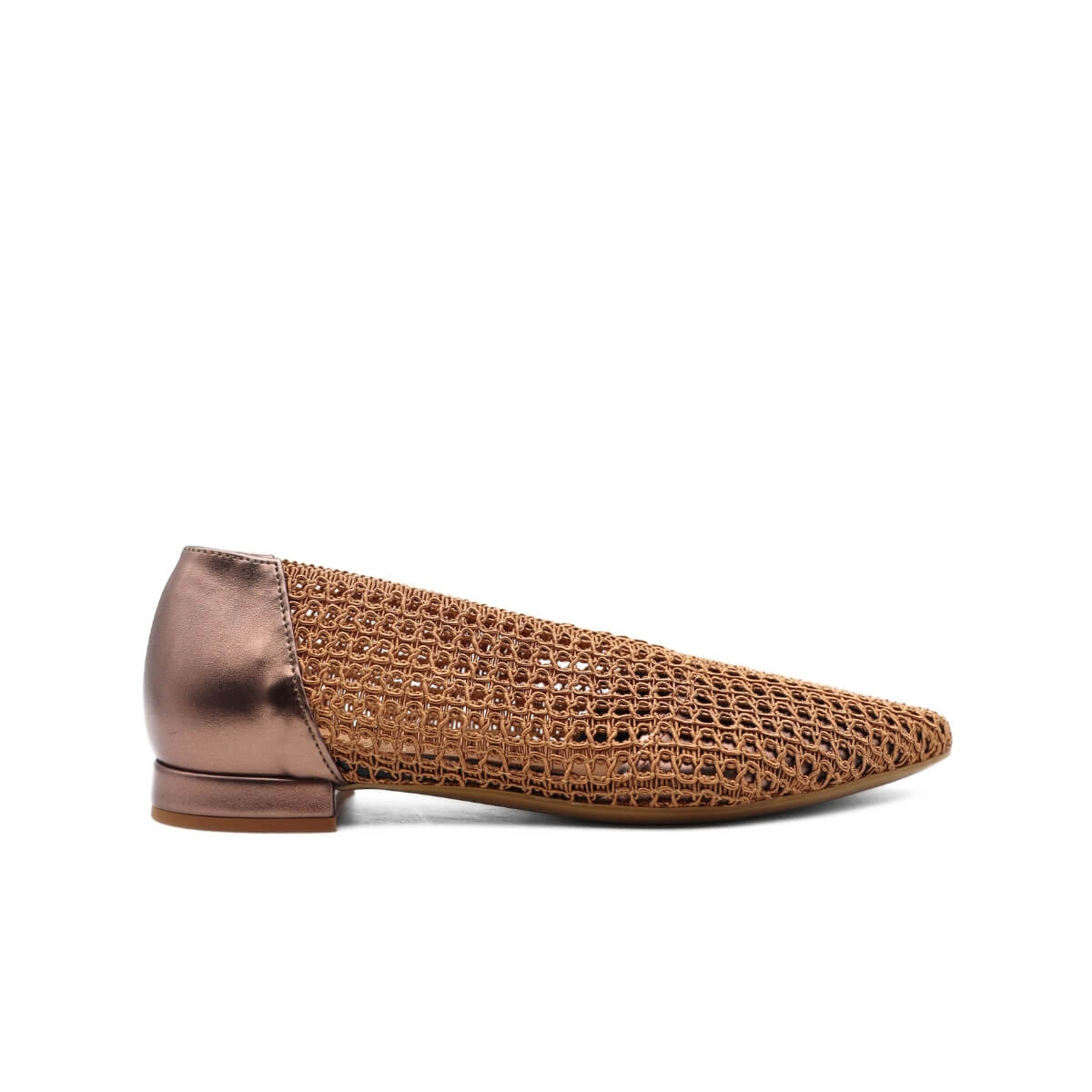 Ballerina donna color bronzo in rete elegante