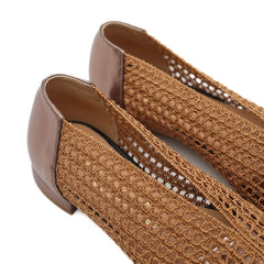 Ballerina donna color bronzo in rete elegante