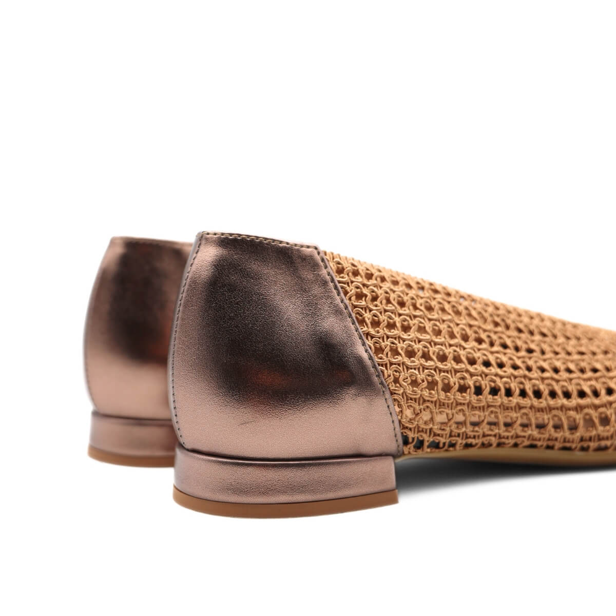 Ballerina donna color bronzo in rete elegante