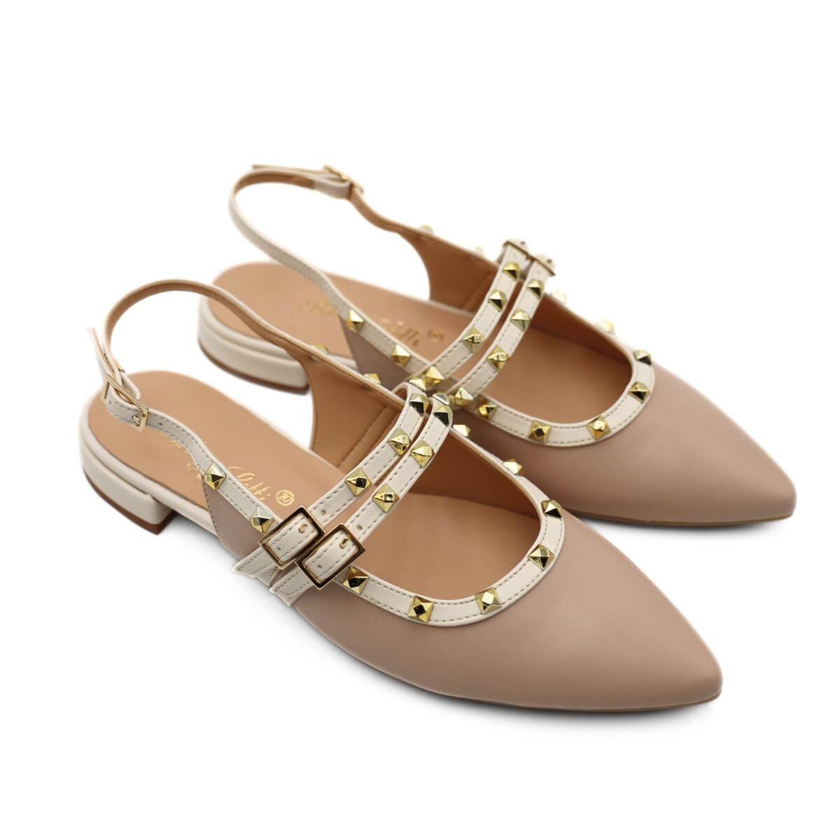 Ballerina donna nude in pelle elegante Bottega Lotti.