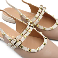 Ballerina donna nude in pelle elegante Bottega Lotti.