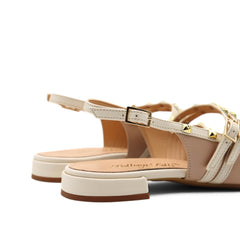 Ballerina donna nude in pelle elegante Bottega Lotti.