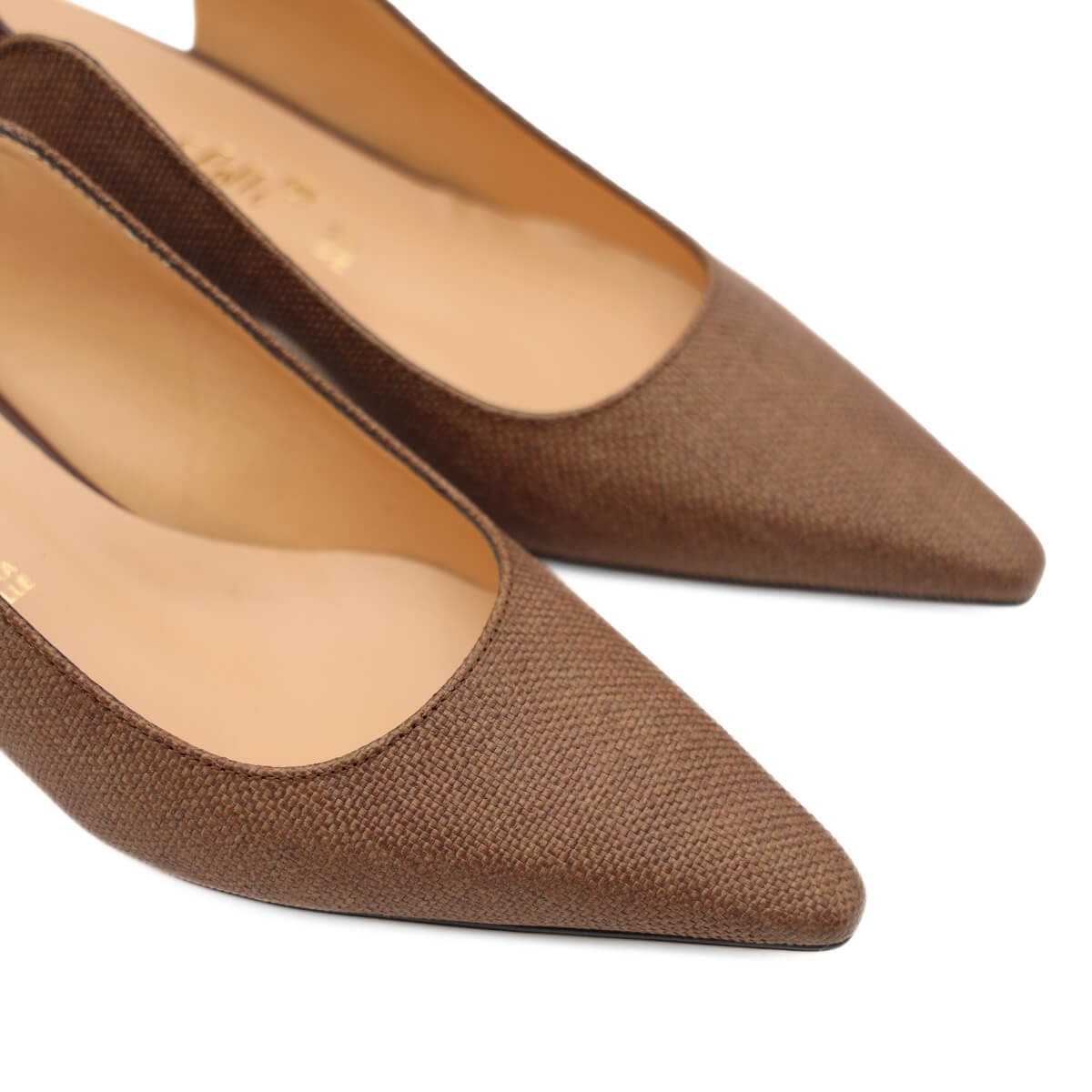 Slingback da donna marrone in pelle Bottega Lotti