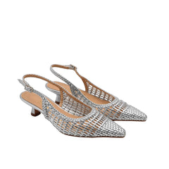 BOTTEGA LOTTI SLINGBACK 1971M056 INTRECCIO ARGENTO