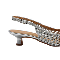 BOTTEGA LOTTI SLINGBACK 1971M056 INTRECCIO ARGENTO
