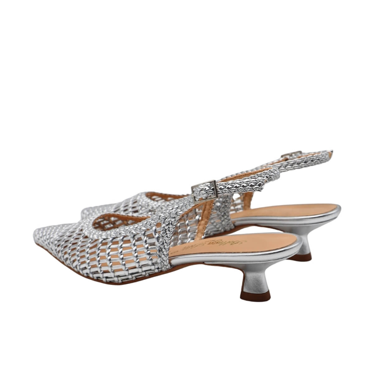 BOTTEGA LOTTI SLINGBACK 1971M056 INTRECCIO ARGENTO