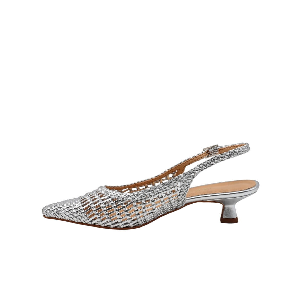 BOTTEGA LOTTI SLINGBACK 1971M056 INTRECCIO ARGENTO