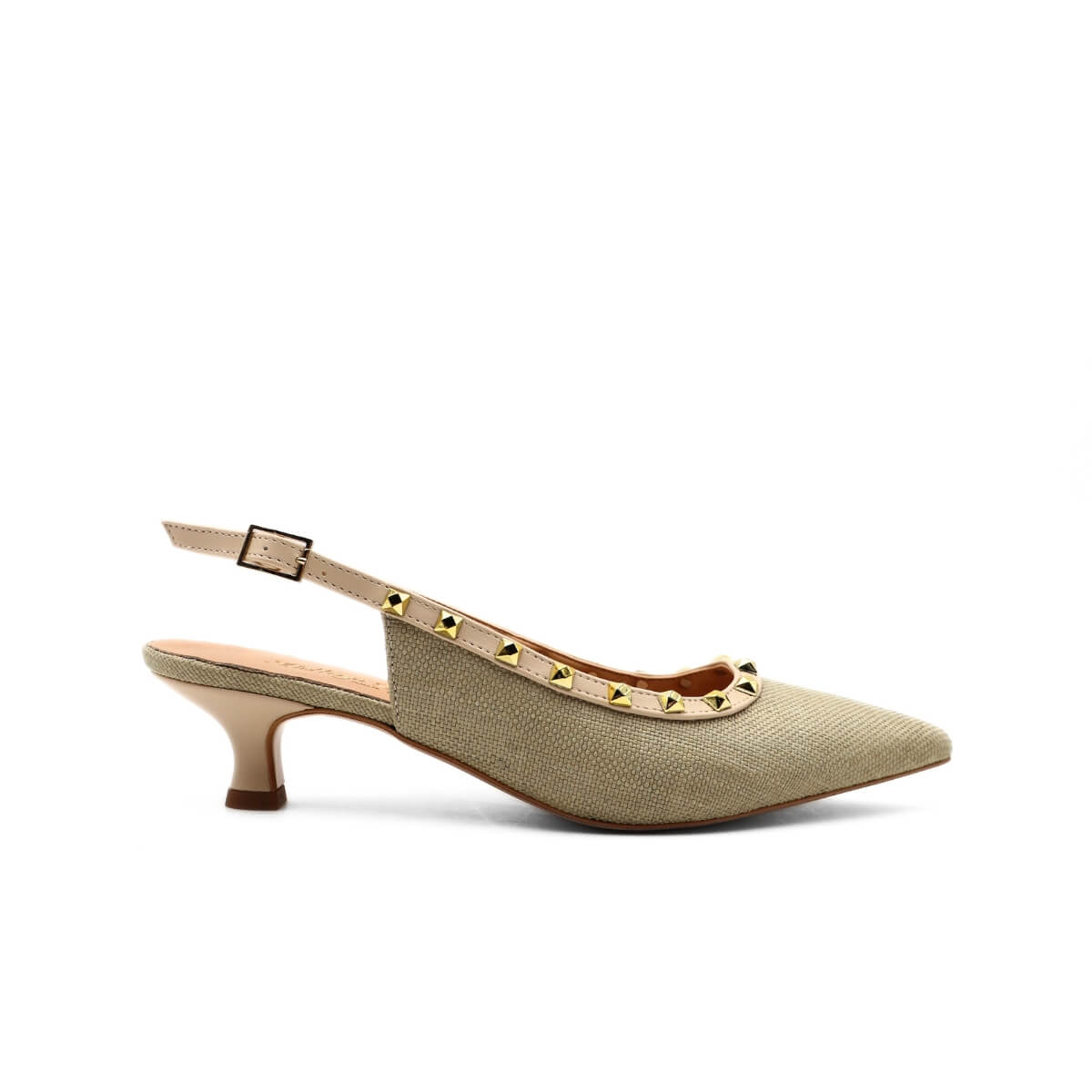Slingback donna color sabbia in pelle elegante