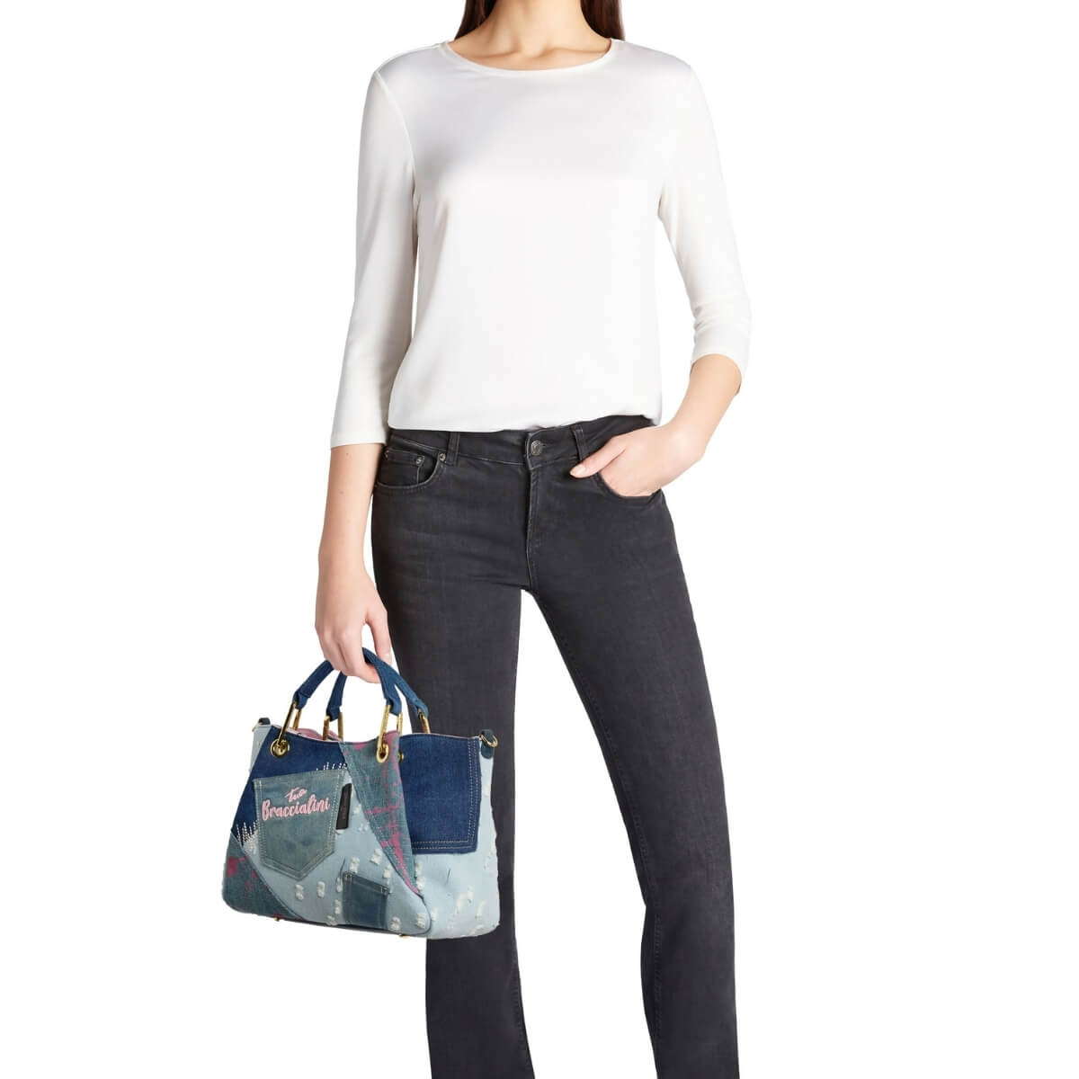 BRACCIALINI BORSA A MANO B18821 BLU