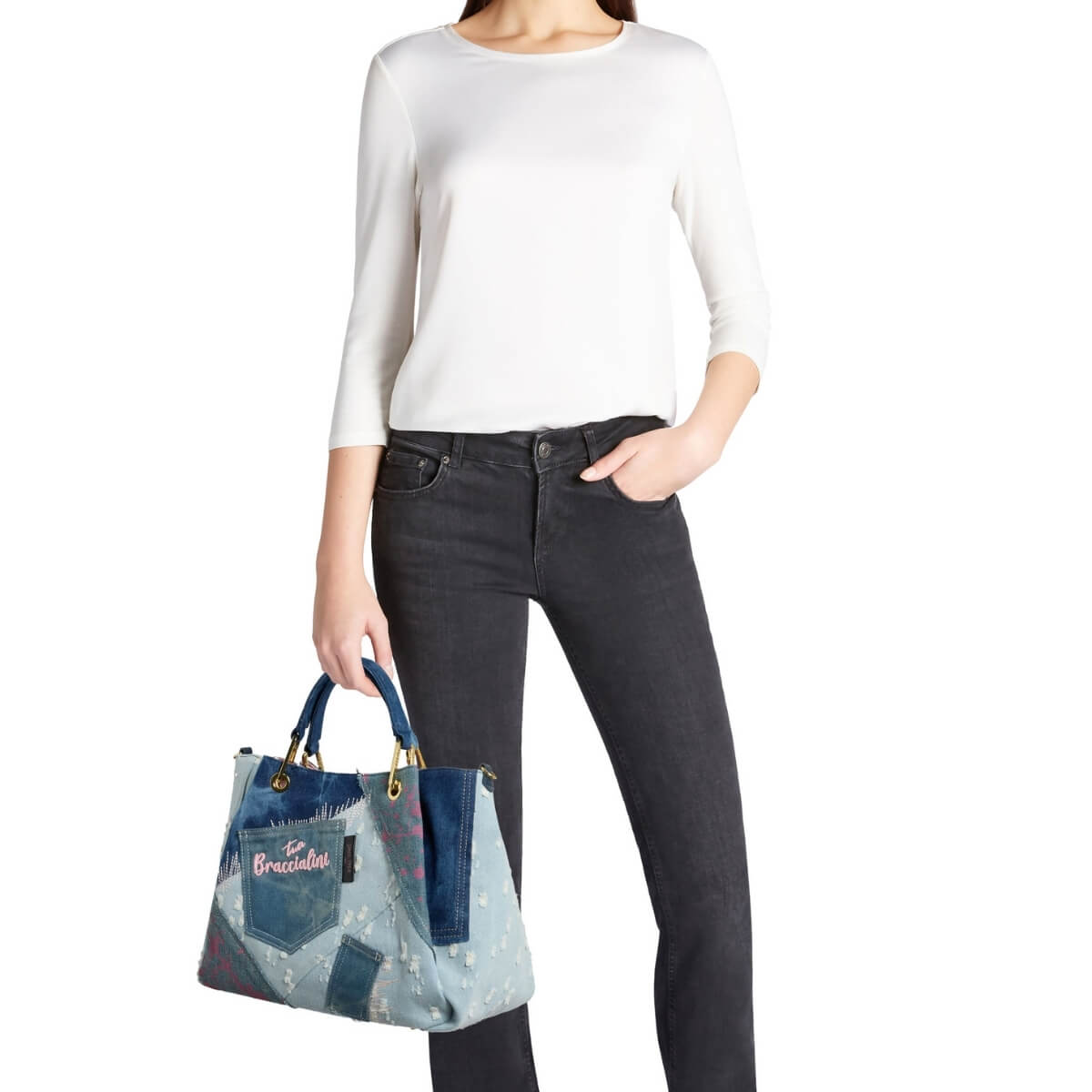 BRACCIALINI BORSA A MANO B18822 BLU
