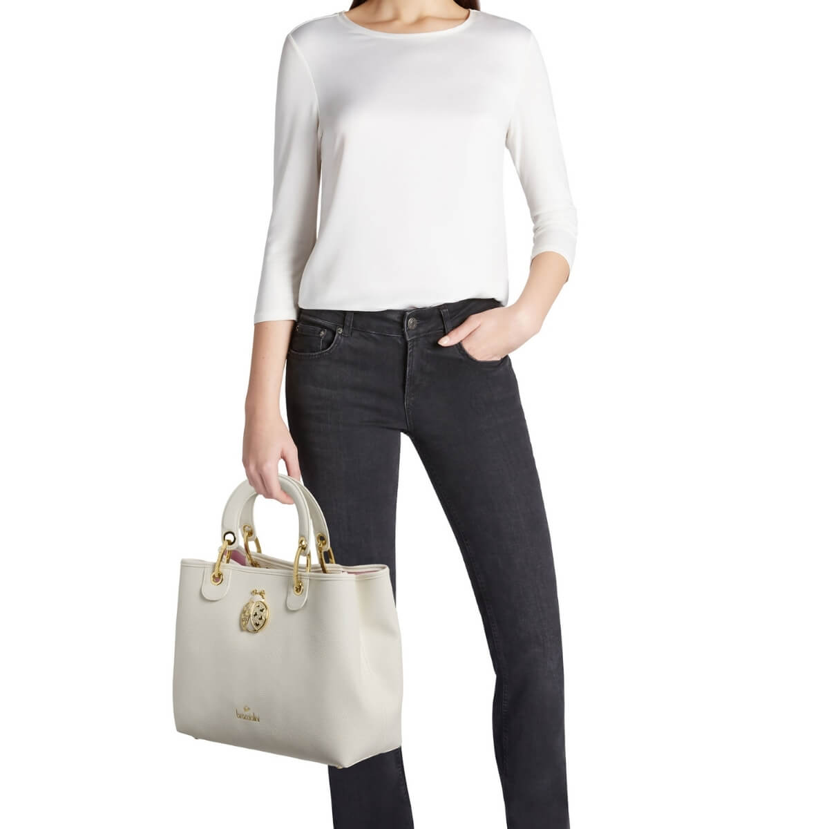 BRACCIALINI BORSA A MANO B18840 BIANCA