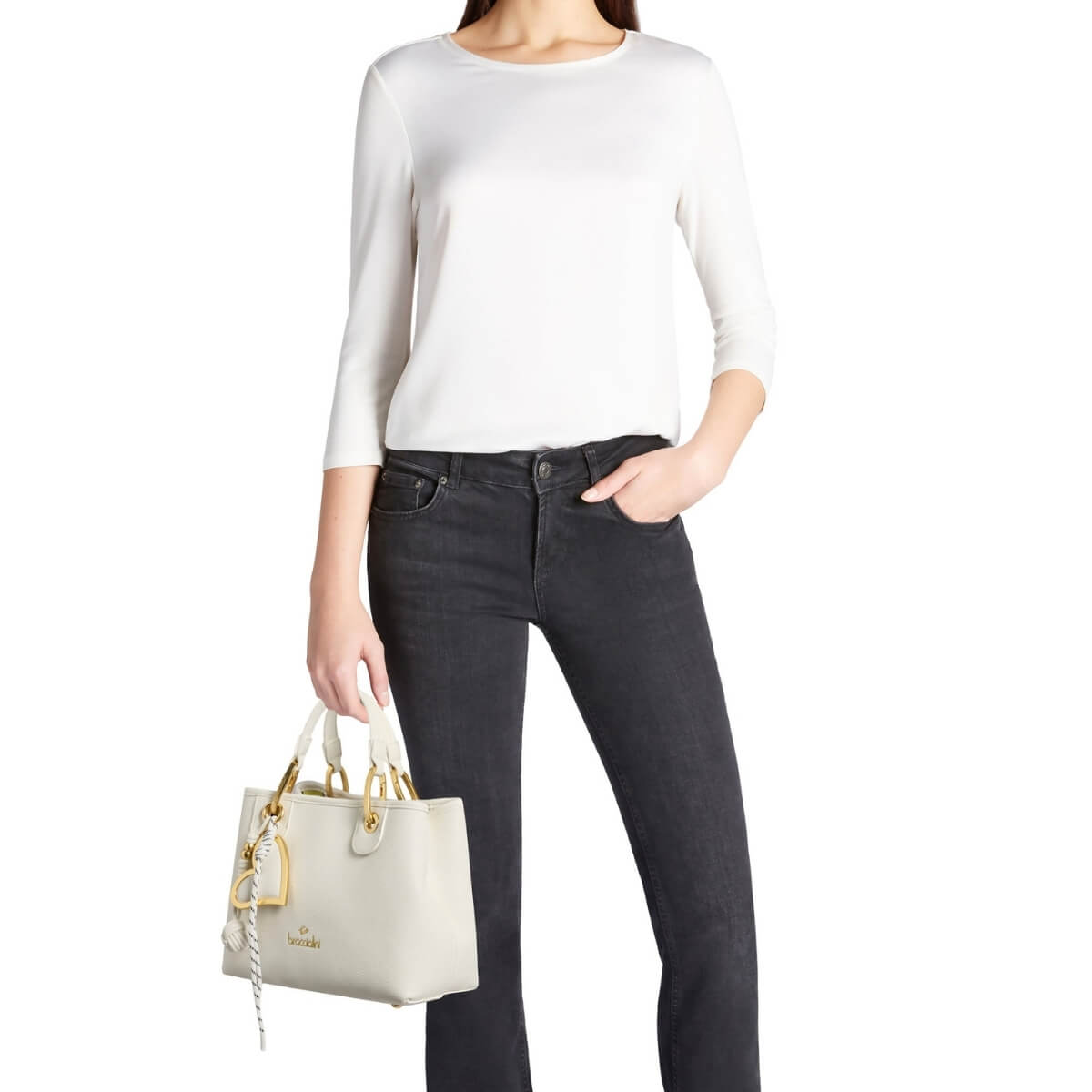 BRACCIALINI BORSA A MANO B18841 BIANCA