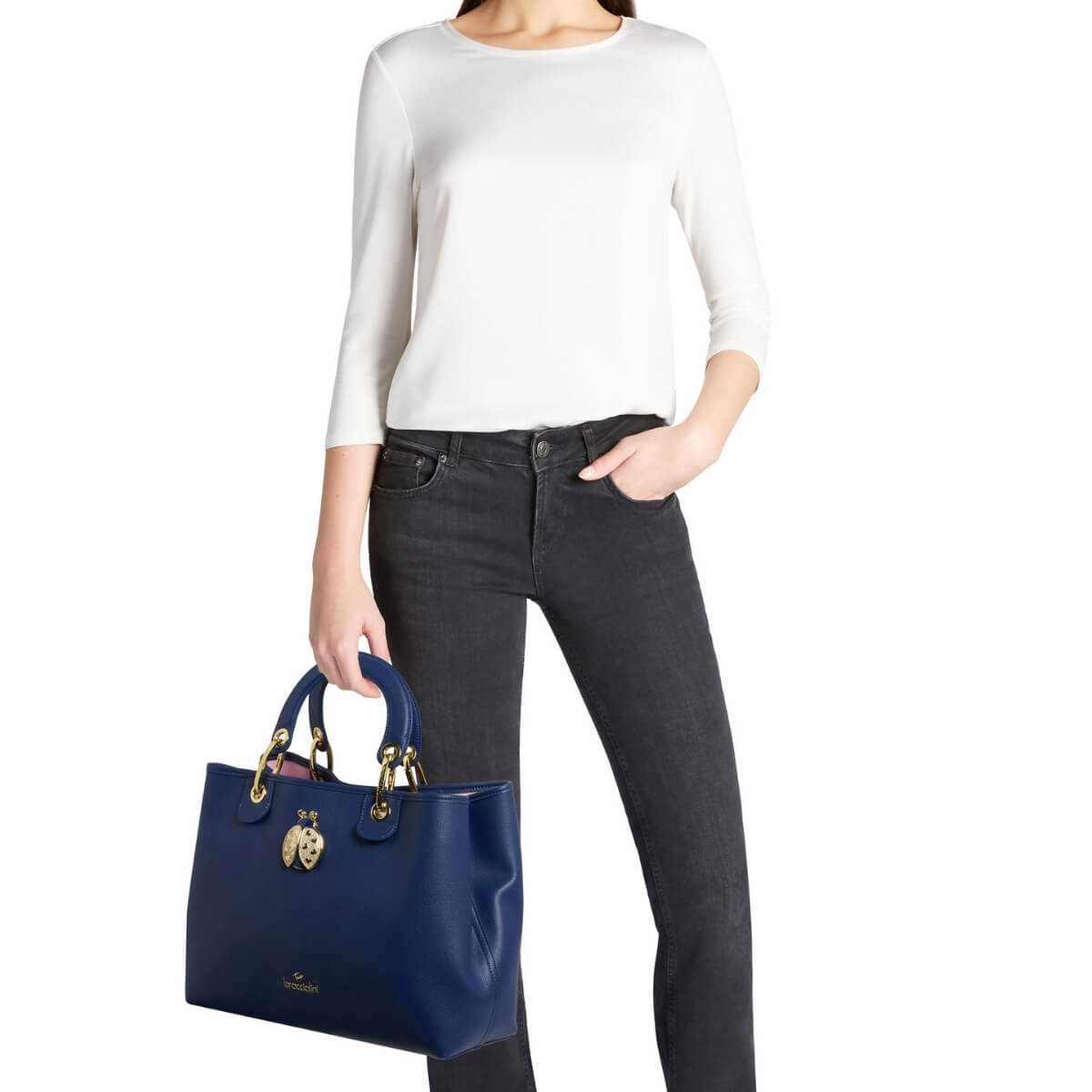 BRACCIALINI BORSA A MANO B18850 BLU