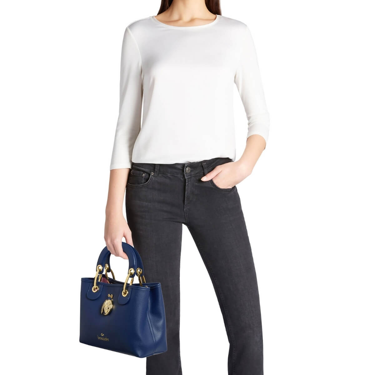 BRACCIALINI BORSA A MANO B18851 BLU