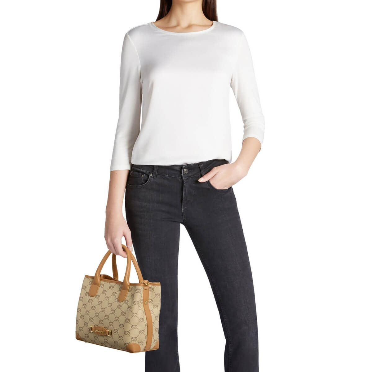 BRACCIALINI BORSA A MANO B19050 BEIGE