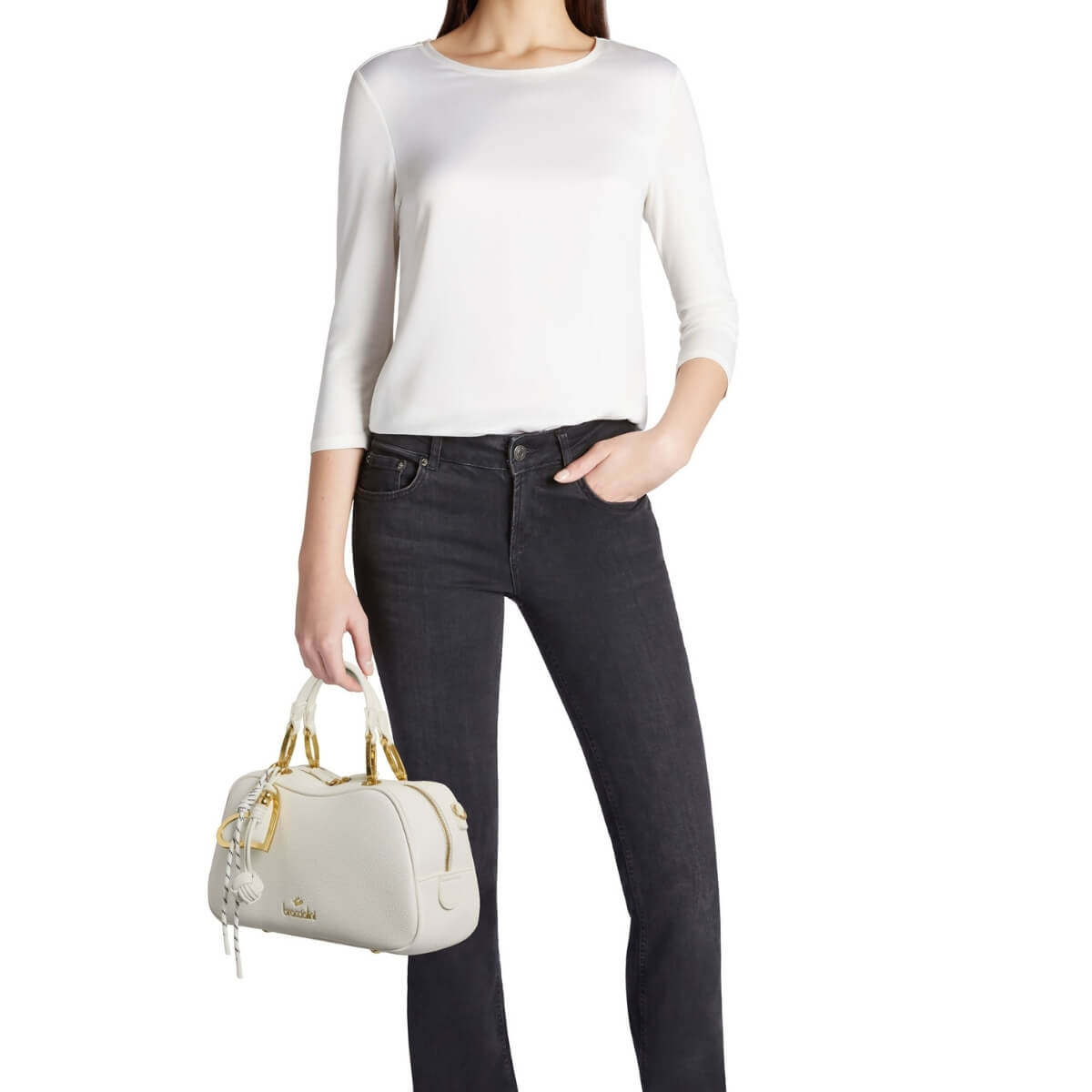 BRACCIALINI BORSA BAULETTO B19111 BIANCO