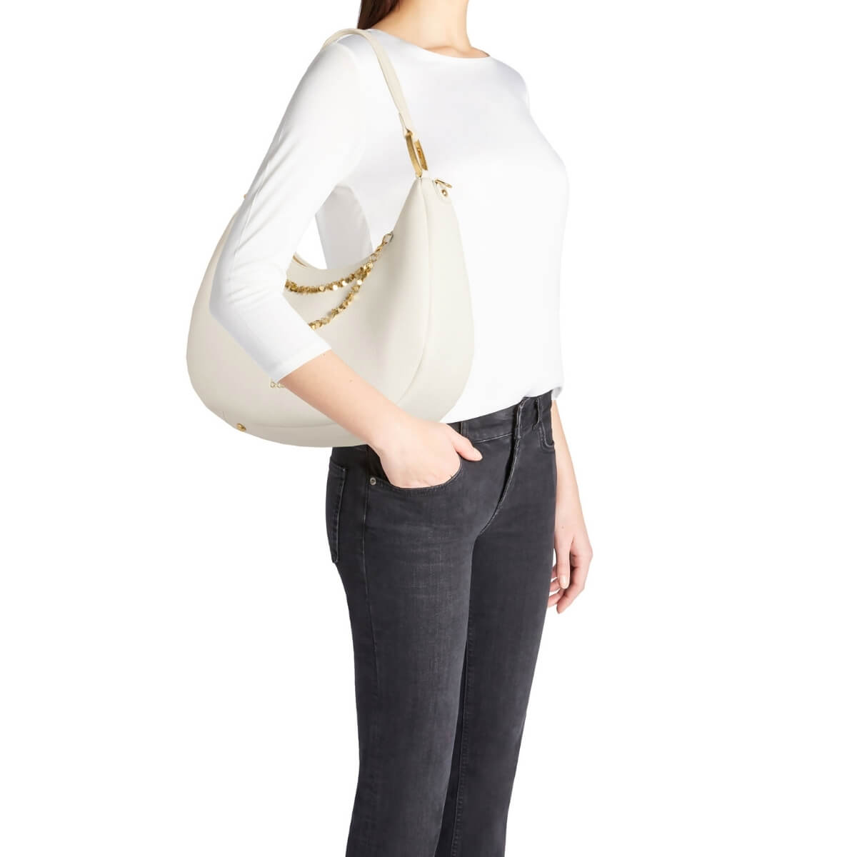 BRACCIALINI BORSA HOBO B18813 BIANCA