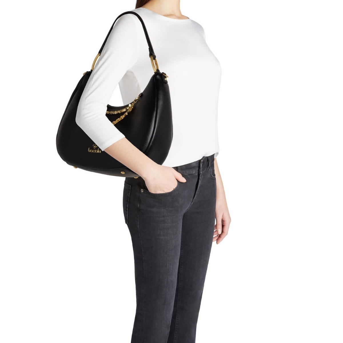 BRACCIALINI BORSA HOBO B18813 NERA