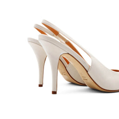Slingback Chantal 1962 in pelle bianca vista laterale