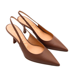 Slingback CHANTAL 1962 SLINGBACK 3006 NOCE in pelle Made in Italy 