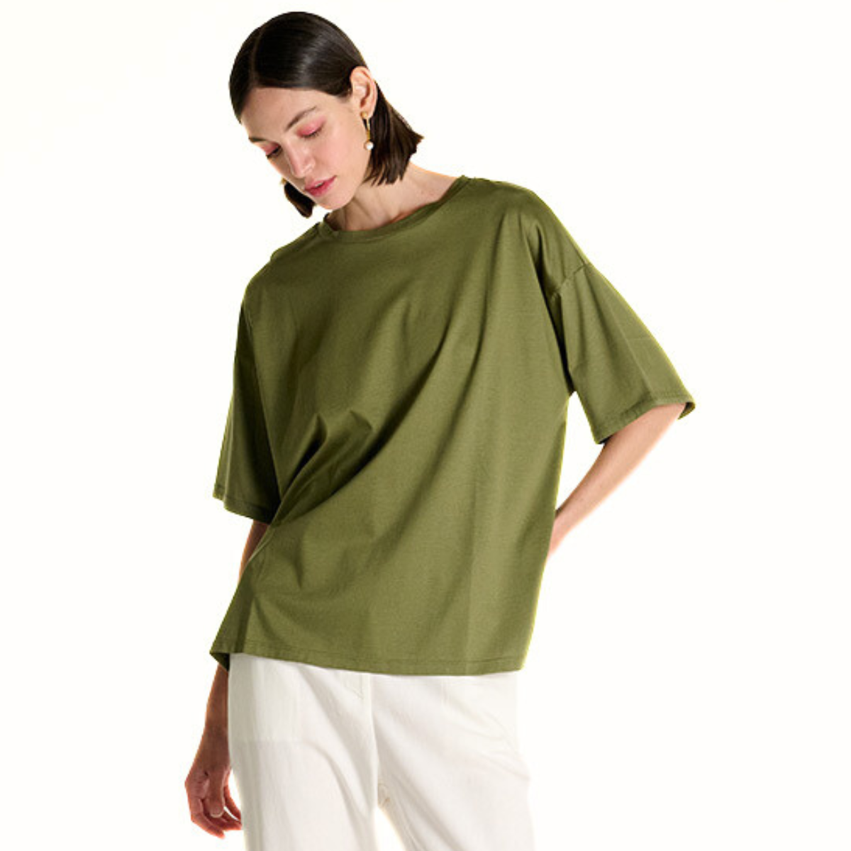 CROCHÈ T-SHIRT CR08506 VERDE MILITARE