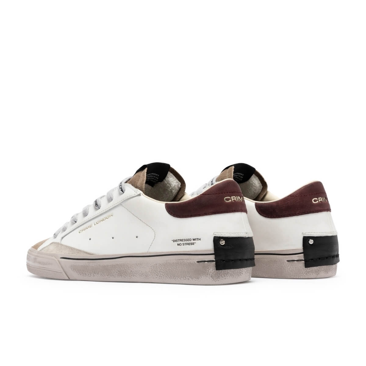 CRIME LONDON DISTRESSED 2.0 SNEAKERS 10051 10 BIANCO