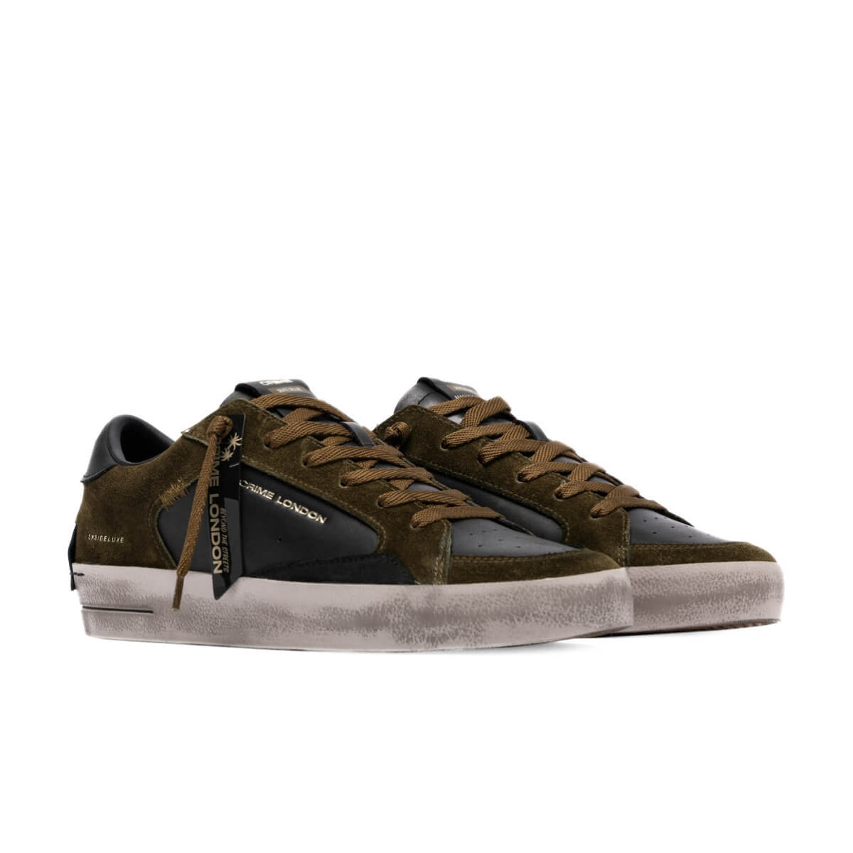 CRIME LONDON SK8 DELUXE SNEAKERS 10107 80 NERO VERDE