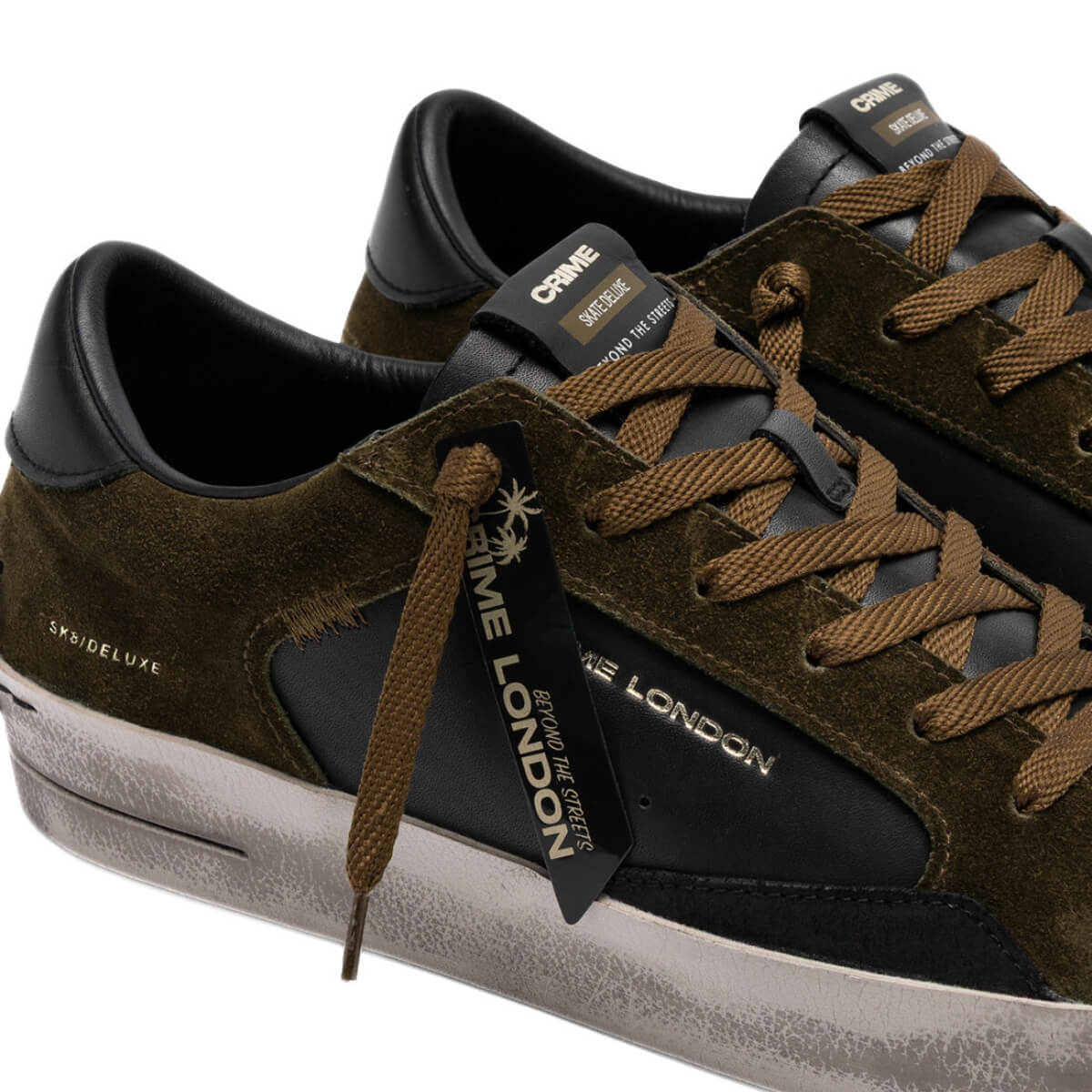 CRIME LONDON SK8 DELUXE SNEAKERS 10107 80 NERO VERDE