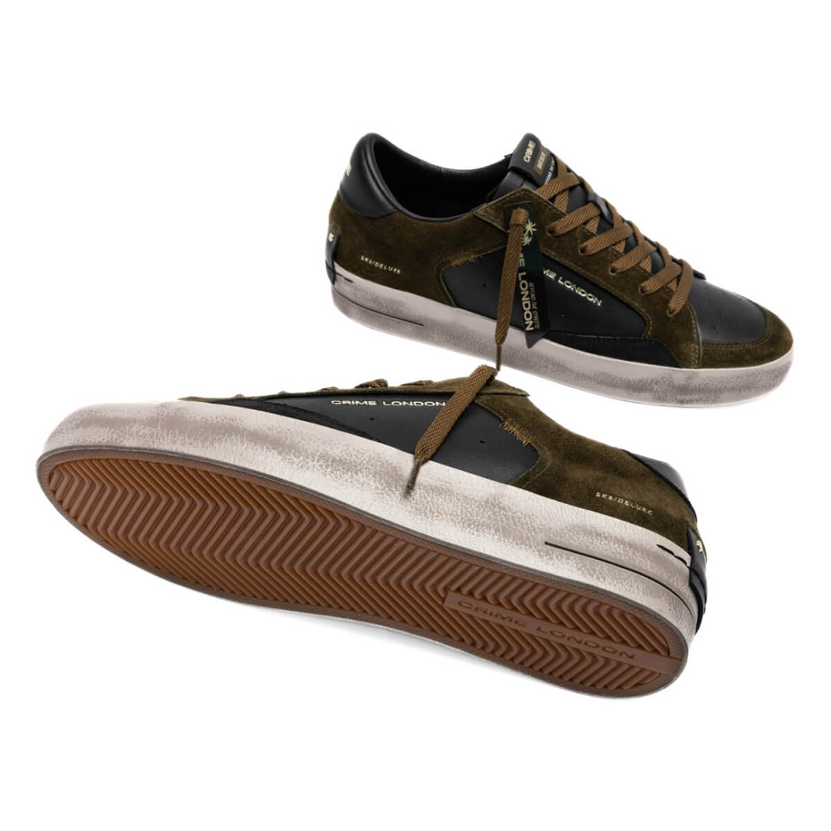 CRIME LONDON SK8 DELUXE SNEAKERS 10107 80 NERO VERDE