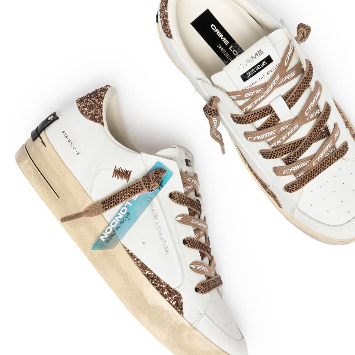CRIME LONDON SK8 DELUXE SNEAKERS 23104 10 GLITTER