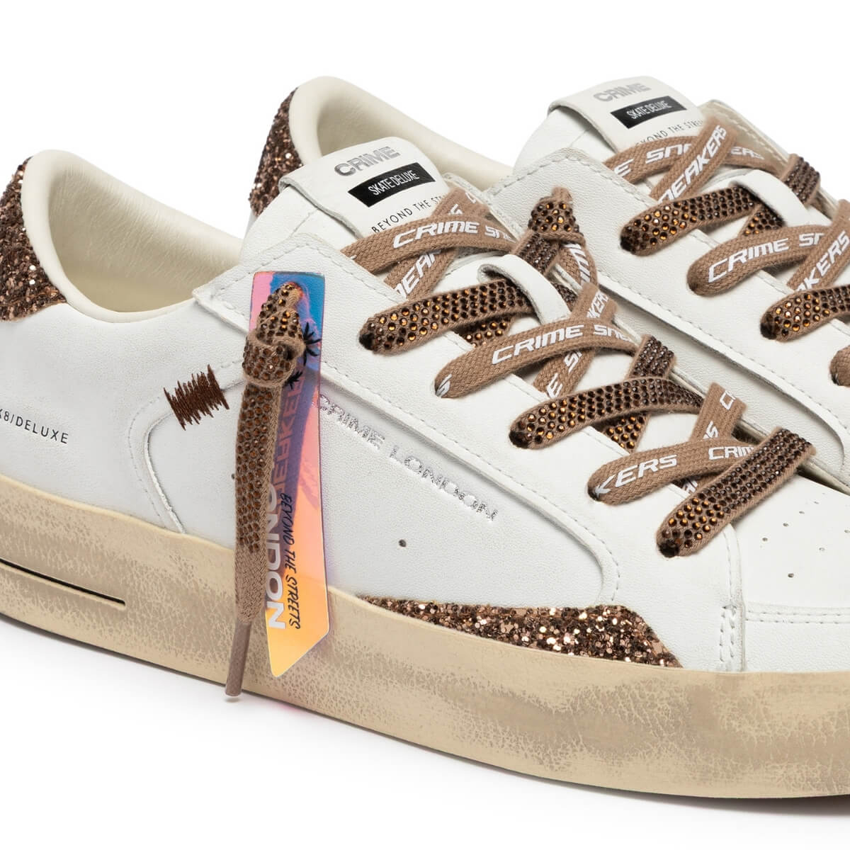 CRIME LONDON SK8 DELUXE SNEAKERS 23104 10 GLITTER