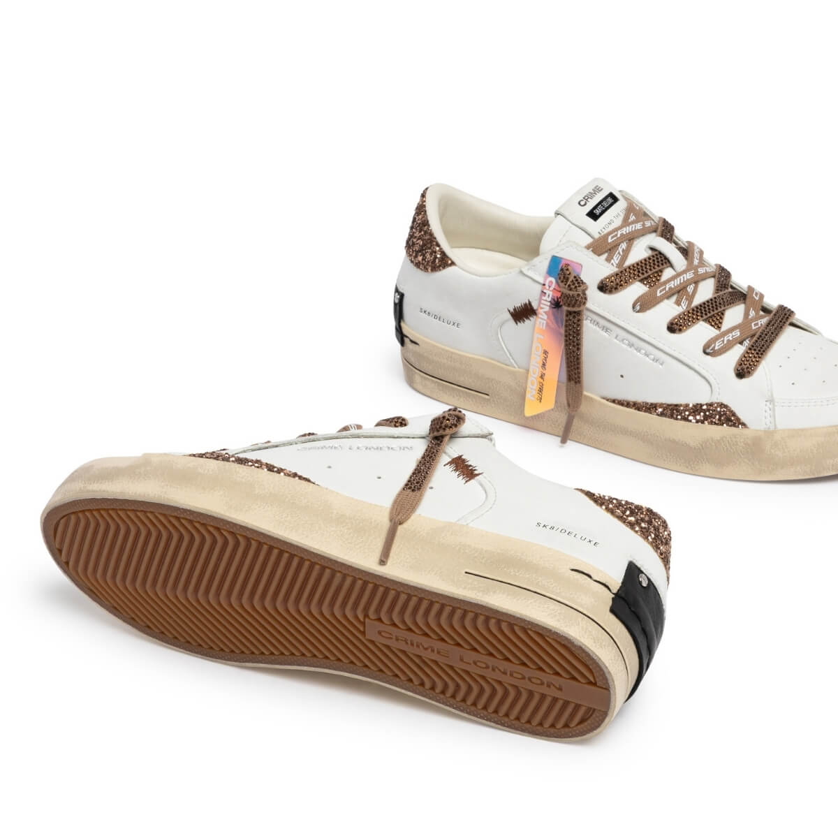 CRIME LONDON SK8 DELUXE SNEAKERS 23104 10 GLITTER