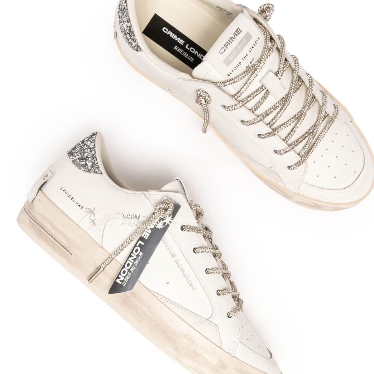 CRIME LONDON SK8 SNEAKERS 29111 10 BIANCO