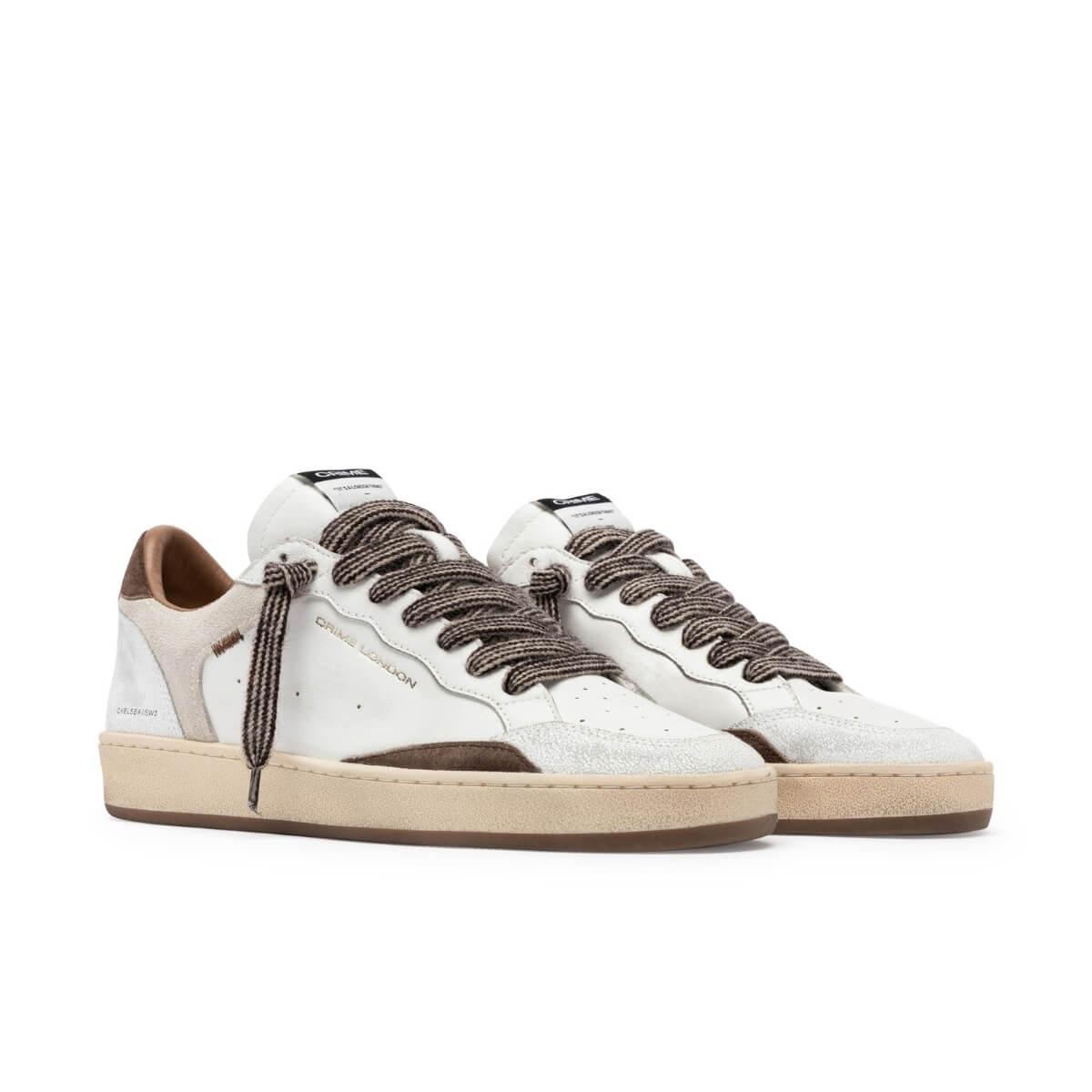 CRIME LONDON SNEAKERS CHELSEA 10200 10 BIANCO MARRONE