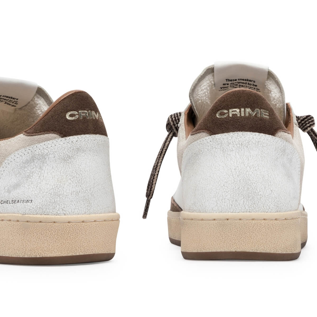CRIME LONDON SNEAKERS CHELSEA 10200 10 BIANCO MARRONE