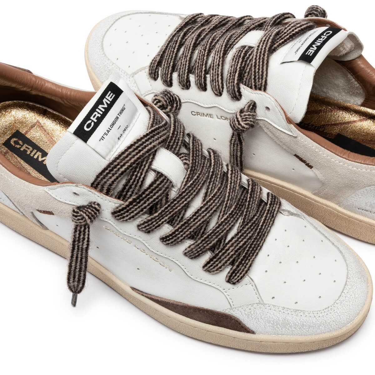 CRIME LONDON SNEAKERS CHELSEA 10200 10 BIANCO MARRONE