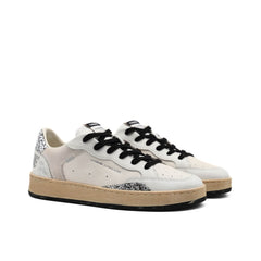 Sneaker Crime London Chelsea 21203 bianca con glitter argento e lacci neri
