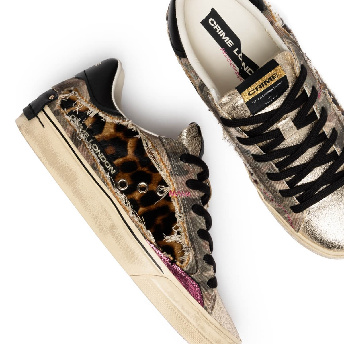 CRIME LONDON SNEAKERS DECONSTRUCTED 23076 68 ANIMALIER
