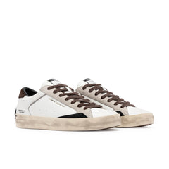 CRIME LONDON SNEAKERS DISTRESSED 10003 10 BIANCO MARRONE