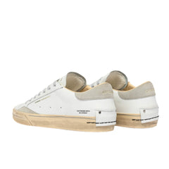 Sneakers Crime London Dstrezzed bianco e grigio chiaro in vera pelle