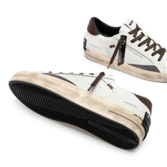CRIME LONDON DISTRESSED SNEAKERS 10003 10 BIANCO