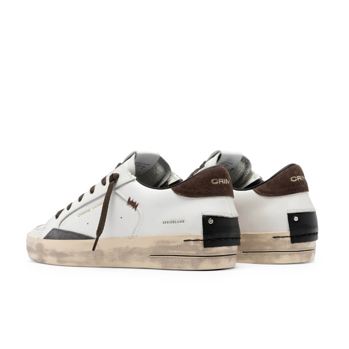 CRIME LONDON DISTRESSED SNEAKERS 10003 10 BIANCO