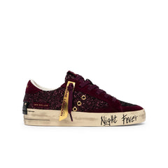 CRIME LONDON SK8 DELUXE SNEAKERS 23100 71 BORDEAUX GLITTER